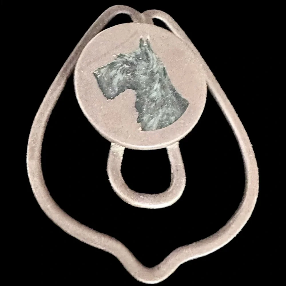 Antique Sterling Money Clip with Fire Enamel Scottie by Charles Thomae 1920s